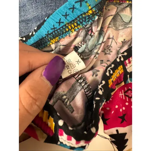 Beautiful Cozy Printed Leggings XL/XXL Multicolor Stretch Soft Winter Pattern Pa Pink