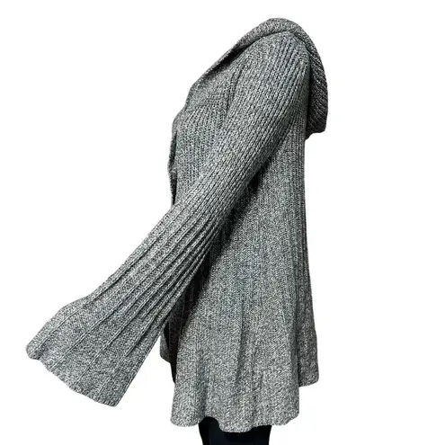 Carolyn Taylor Womens Cardigan Sweater Hooded Oversized Button Closure Medium