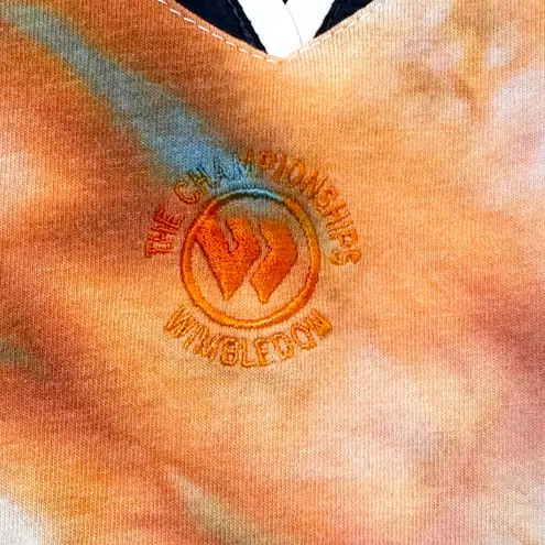 Wimbledon Large Tank Top Handmade Tie Dye Sleeveless Tennis Embroidered Logo 846 Orange