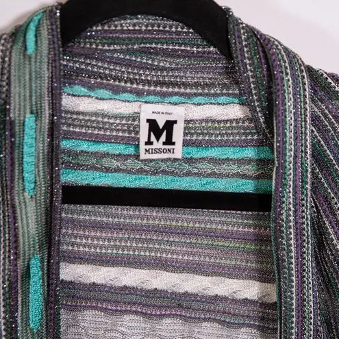 Missoni Made In Italy Cotton Blend Stretch Knit Open Front Cardigan Sweater 6