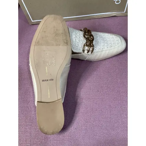 Dolce Vita Solina Loafers in Ivory 6 with box Womens Slides Mules Shoes Gold