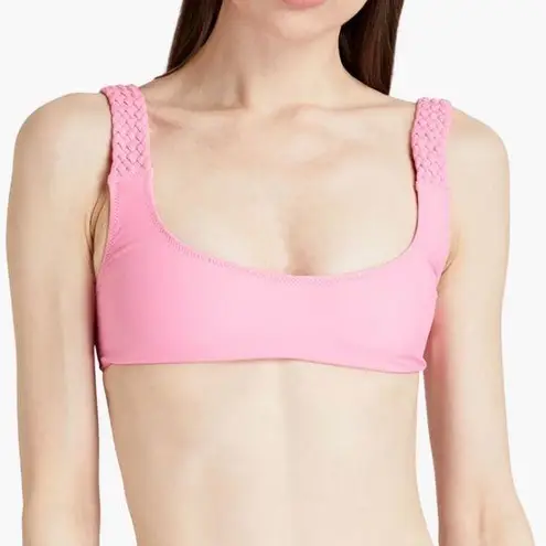 Solid & Striped $84 Elle solid pop bubblegum braided bikini top L