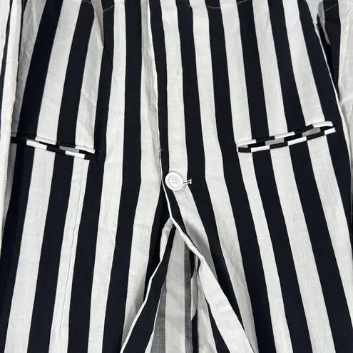 Umgee  Black White Striped single button Blazer L casual costume contemporary - Image 4