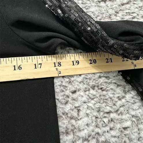 89th & Madison Womens Black Sequin Sleeve Blouse Size PS Elegant Modest Timeless