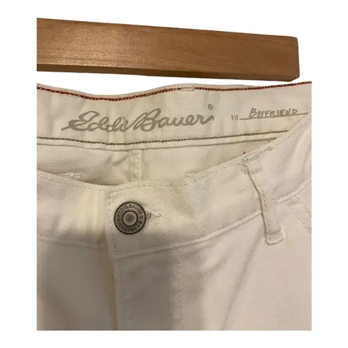 Eddie Bauer “Boyfriend” White Ankle Straight Leg Jeans Size 14