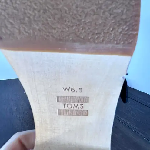 Toms Elisa Black Leather Wooden Clogs Women's size 6