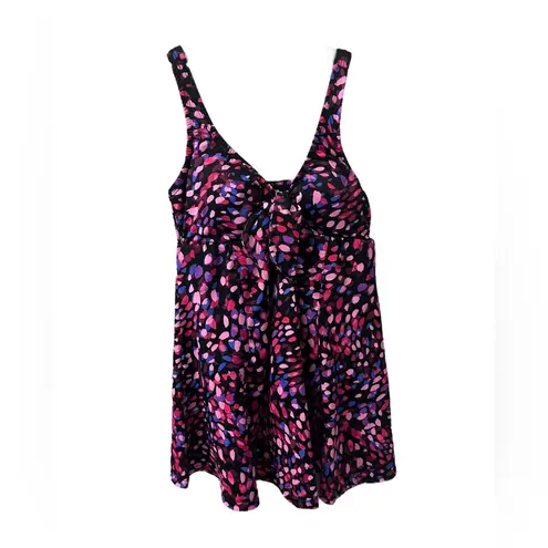 Swim Solutions Bow Front Swim Dress Pink Size 8