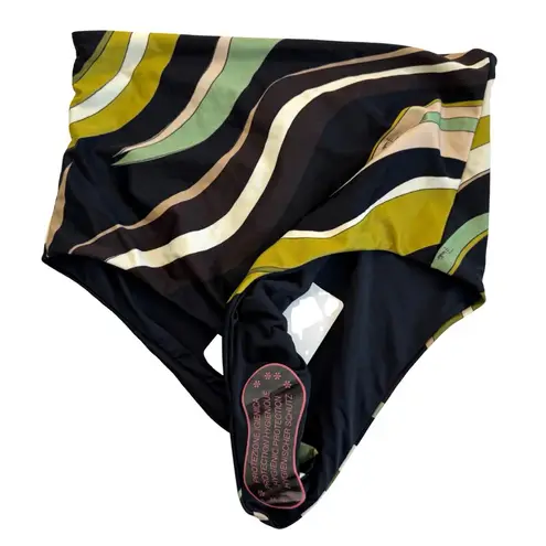 Emilio Pucci NWT Fiamme Bandeau Bikini Top & Bottoms FULL SET Green Multi