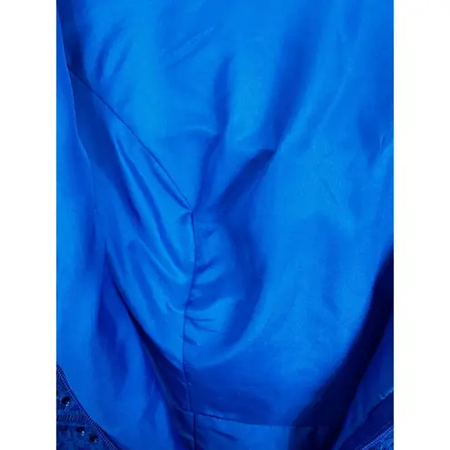 JJ's House Dress 8 Royal Blue Lace Waist Sheath Rhinestone Formal Wedding Guest