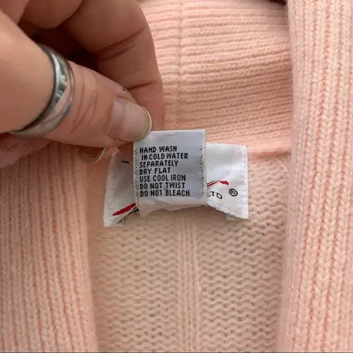 Vintage 90s pastel pink double breasted cardigan sweater smoking jacket MEDIUM