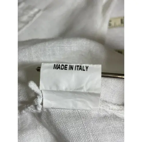 Tempo Paris Linen Top Made in Italy Dolman Sleeve Oversized White Size Large