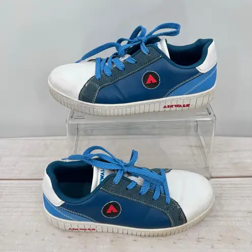 Airwalk Vintage Y2K Stevie Skate Sneakers Blue White Leather & Suede Streetwear