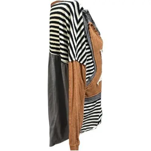 Oversized Star Patch High Low Quilted Patchwork sweater Multiple