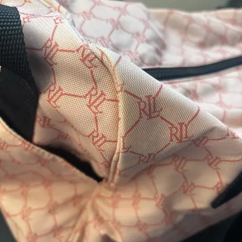 Pink Designer Ralph Lauren Weekender Overnight Signature Nylon Duffel Bag Logo