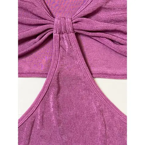 Gab & Kate Orchid Twisted Tie Cut Out Bodycon Mini Dress Sz L Women