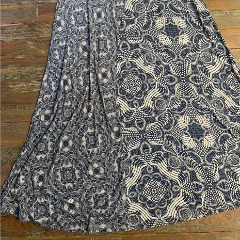 Soft Surroundings Juliette Jersey Maxi Dress Dark Navy Neutral Tile ~ Sz XL ππ