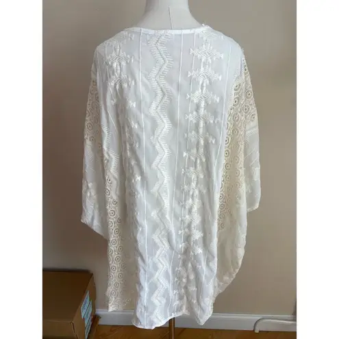 Haptics Women's Boho White Cream Lace Cardigan Kimono sz 3X