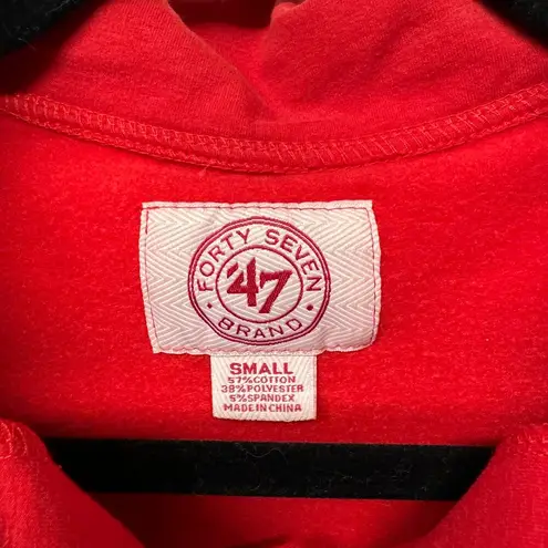 47 Brand 47 Chicago Blackhawks Red Pullover Quarter Zip Sweatshirt Womens Size Small