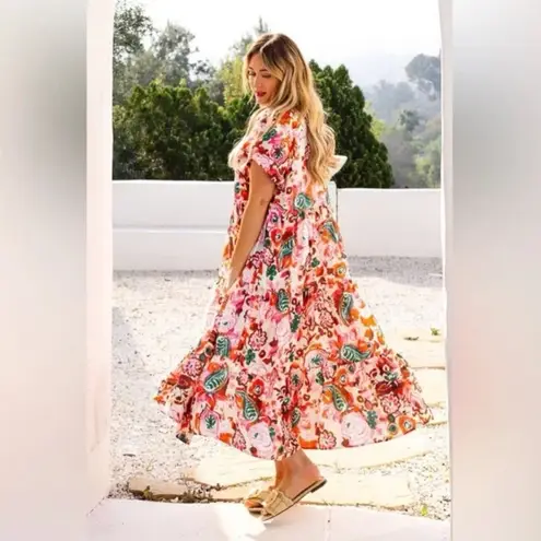 Ivy City Co Harvey Tent Midi Dress Pink Floral XS