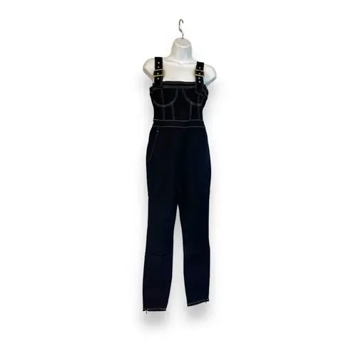 We Wore What New Revolve Corset Overalls Stretch Denim Dark Wash Medium MSRP $198
