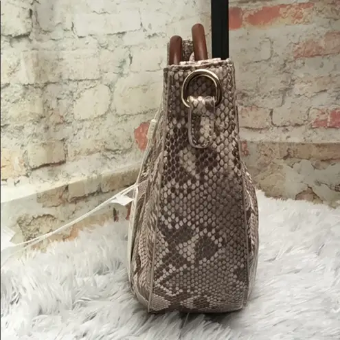Urban Expression New Urban Expressions Trendy Snake Print Moon Satchel Purse Warm Neutral Tones