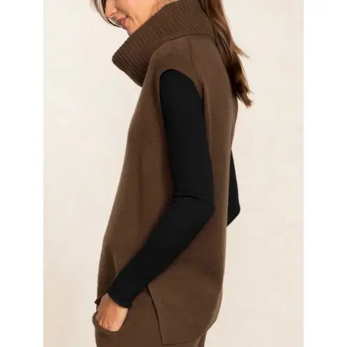NakedCashmere brown Bruna Sleeveless Cashmere Turtleneck sweater vest NEW Size M