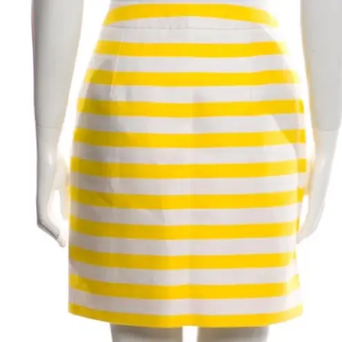 Kate Spade  Brilliant yellow and white stripe Barry Skirt size 2”