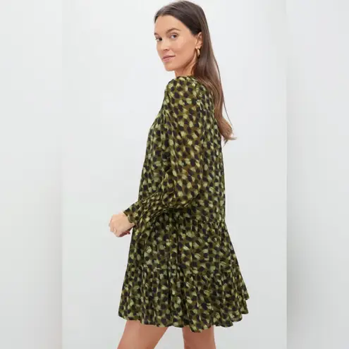 Tuckernuck Pomander Place Kenzo Swing Mini Dress Green Brushed Geo Size Small