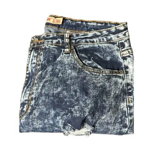 Judy Blue  Stretchy Distressed Denim Jeans Acid Wash Light Blue Size 3XL #C5-10‎