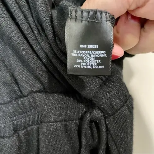 Fraiche by J Women’s Long Sleeve Knit Jumpsuit w/ Pockets Black Size Small NWT