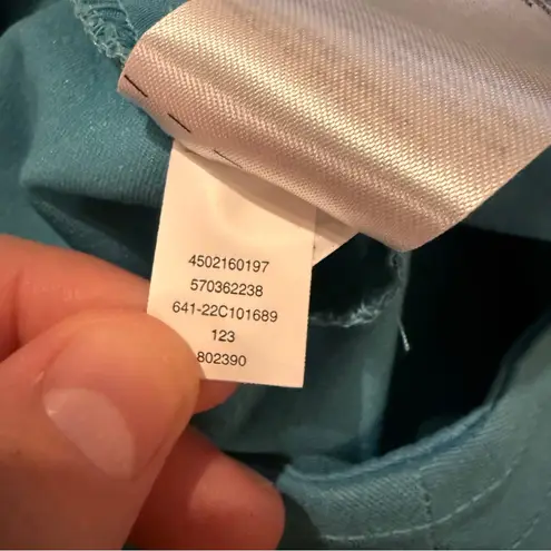 Chico's Trapunto Wide Leg Cropped Pants in Cool Water Blue Sz 0P (4P) NEW