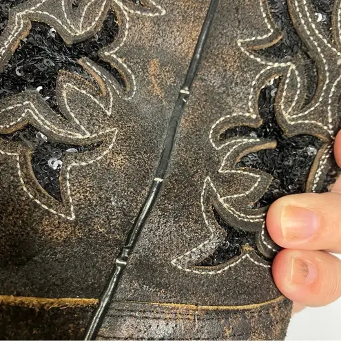 Corral sequin inlay brown suede boots size 7