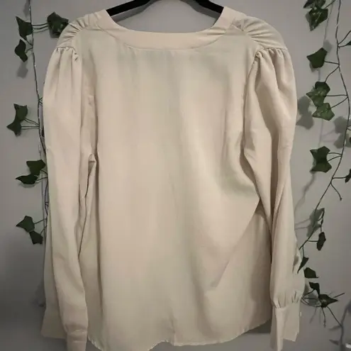 Amazon Elegant Cream Blouse Size XL Tan