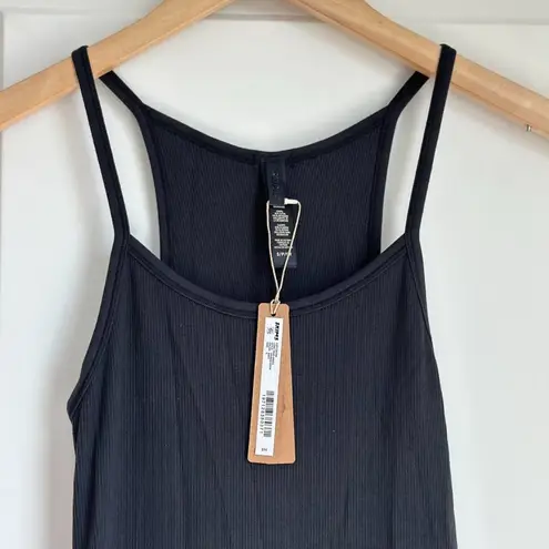 SKIMS Cotton Rib Long Cami Dress in Soot, Size Small