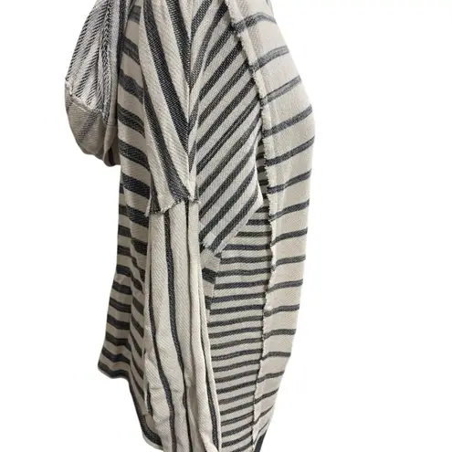 Soft Surroundings Women's Striped Hoodie S White Black