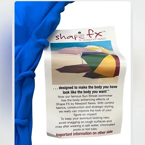 Newport News NWT Sun Streak Royal Blue One Piece Swimsuit 14 T 14T Vintage