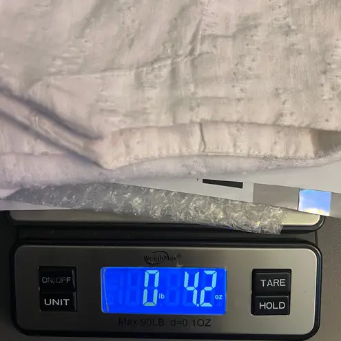 Cloth Scenery Swiss Dot White Linen Top Womens Small Boho Coastal Beach Nautical