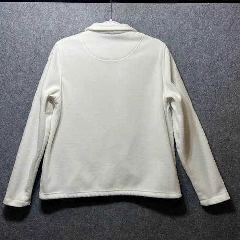 Natural Reflections Ivory Cream Fleece Jacket Sweater Full Zip Up Womens Large