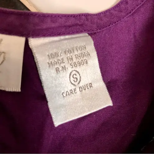 Vintage 70s Embroidered Midi Dress Parrot Bird Floral Oversized Mexican Tropical Purple