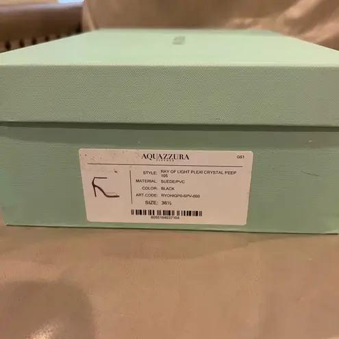 Aquazzura Ray of Light Plexi Crystal Peep 105. NIB Black Size 6.5