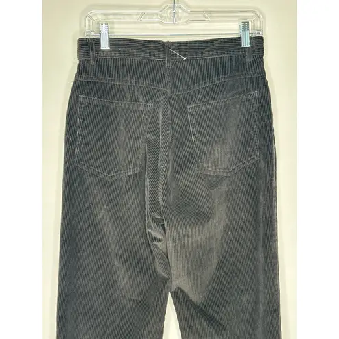 NWT L.L. Bean Relaxed Fit Black Corduroy high rise pants 8 petite 30" waist