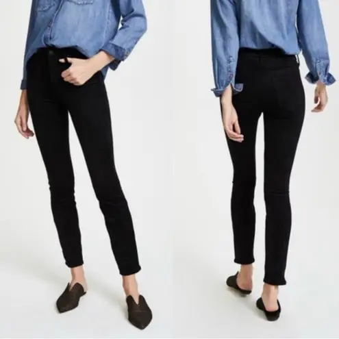 MOTHER Faux Suede High Waisted Looker in Tricks of the Trade Black Size 25