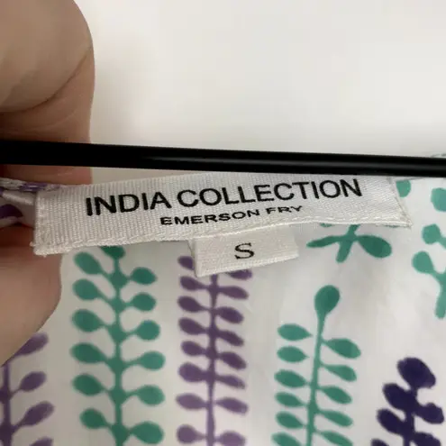 India Collection Emerson Fry Longsleeve Front Tie Ruffle Top Womens Small White