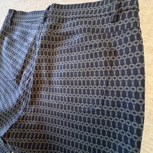 Lafayette 148 New York Geo Print Pants Stanton Career Business Women 10 Black