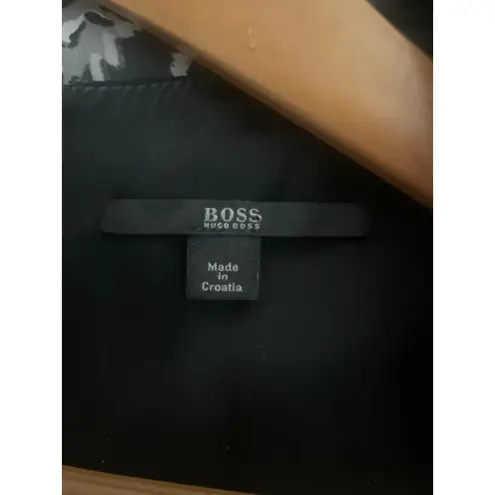 Hugo Boss Donela Black V-Neck Stretch Crepe Dress Size 0 OFFICE CAREER Sheath