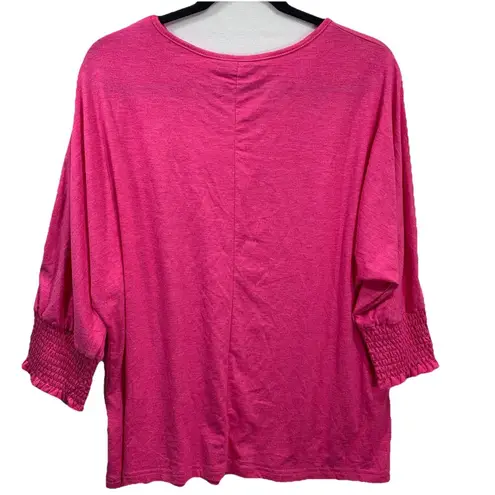 Dokotoo Size XL Pink Color 3/4 Dolman Sleeve Knit Top