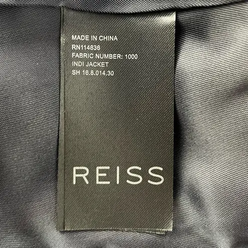 Reiss Indi Textured Tailored Jacket In Navy Size 0