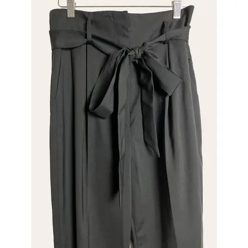 Milly Sevilla Black High Waist Belted Tie Waist Trouser Pants Size 4