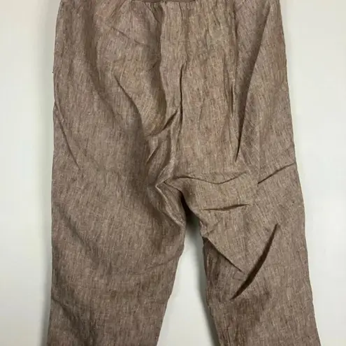 J. Jill Love Linen Brown Tan Marled Elastic Waist Linen Pants Size undefined