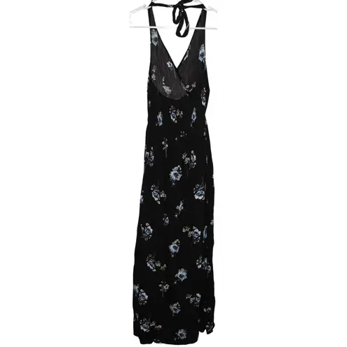 Band of Gypsies Women's  Black White Blue Viscose Floral Halter Top Romper Size S